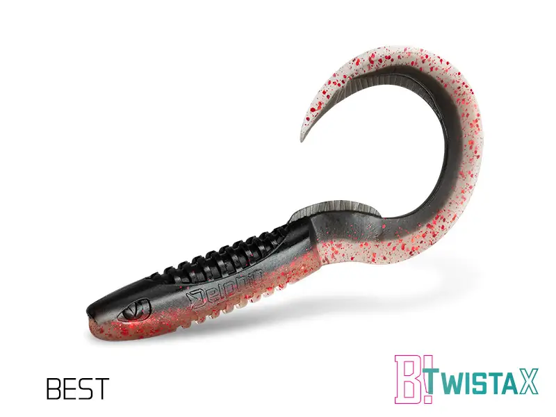 Disponibil imediat Twister Delphin Twistax Eeltail UVS, 6cm, 5buc/plic, Culoare Best