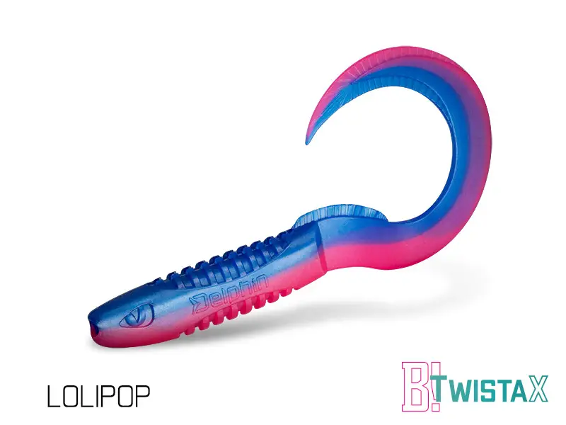 Cel mai vândut Twister Delphin Twistax Eeltail UVS, 6cm, 5buc/plic, Culoare Lolipop