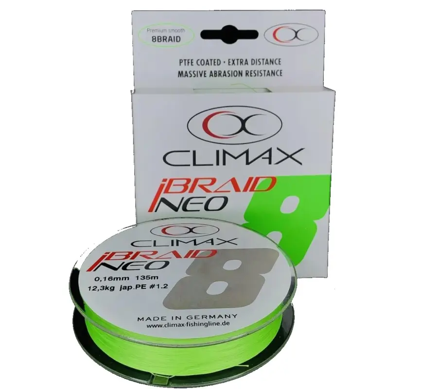 Fir Textil Climax iBraid Neo X8, Fluo Chartreuse, 135m Plată sigură