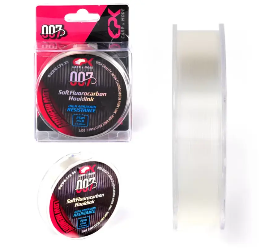 Livrare gratuită Fir Fluorocarbon CPK Hooklink, Transparent, 25m