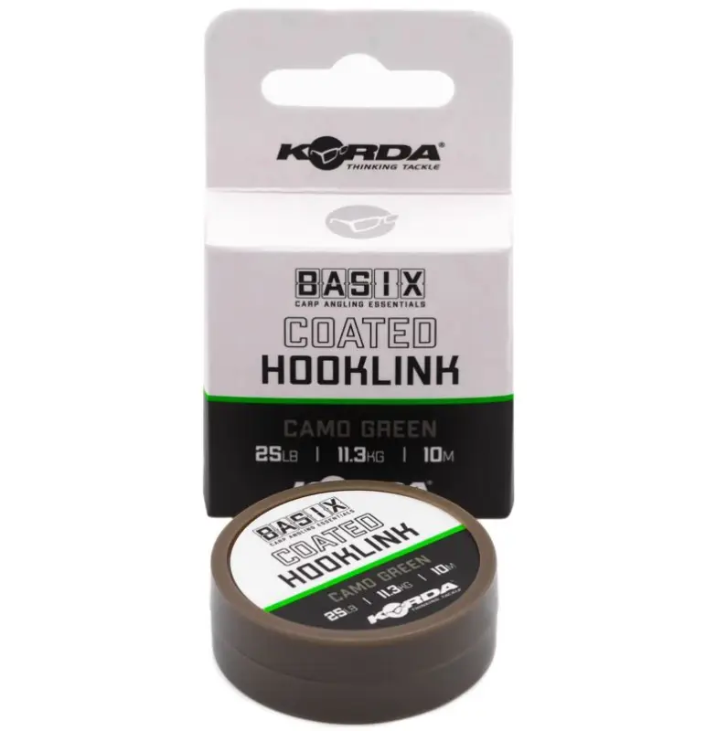 Fir Textil Cu Camasa Korda Basix Coated Hooklink, 10m Ofertă limitată