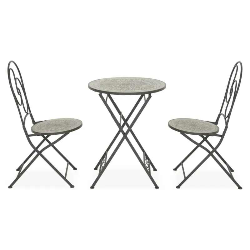 NUEVO Set mobilier terasă/grădină, 2 scaune și masă Plată securizată