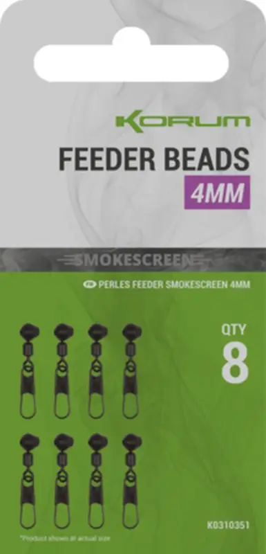 Plată sigură Vartej cu Margea Culisanta si Agrafa Korum Smokescreen Feeder Bead, 8buc/plic