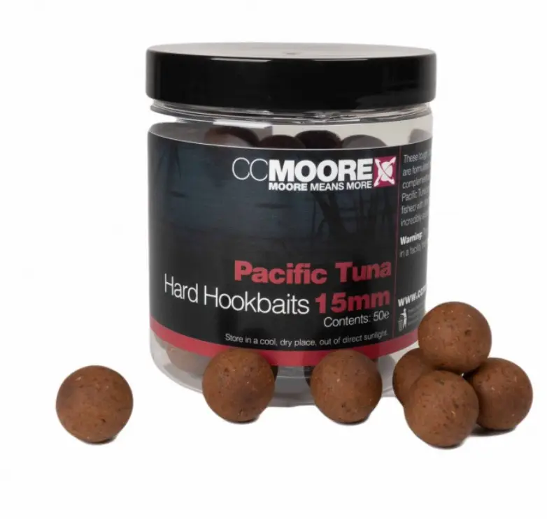 Livrare expres Boilies Tari de Carlig CC Moore Pacific Tuna Hard Hookbaits, 15mm 50buc/borcan