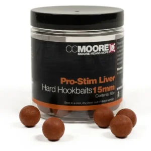 Boilies Tari de Carlig CC Moore Pro-Stim Liver Hard Hookbaits, 24mm 15buc/borcan Premium
