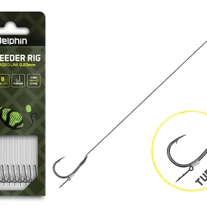 Carlige Legate Feeder Delphin Braided Sting Rig Turner, 10 buc/buc Doar azi