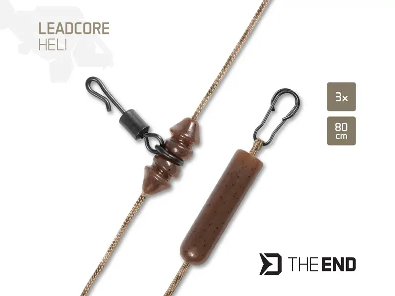 Premium Kit montura leadcore Delphin THE END Leadcore HELI, 80cm,45lbs,3buc/plic