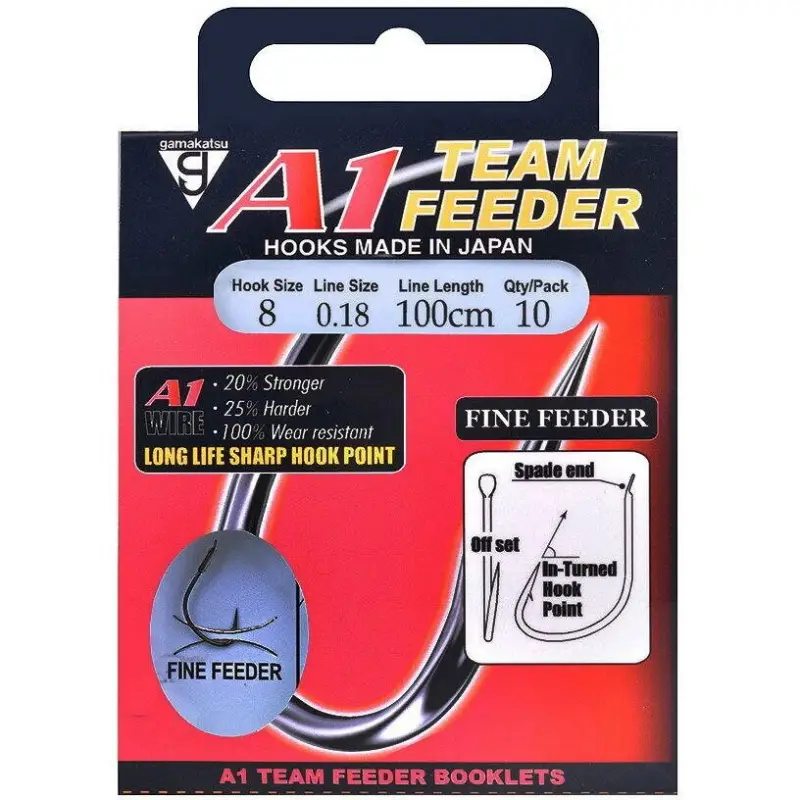 Carlige legate Gamakatsu A1 Team Feeder Fine, nr.8, 0.18mm, 100cm Reducere extra
