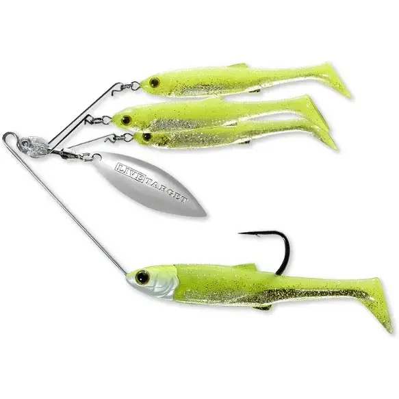 Vezi acum Spinnerbait LiveTarget BaitBall Spinner Rig, Large, Chartreuse Silver, 14g