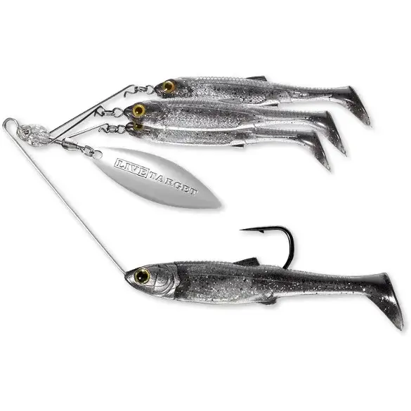Spinnerbait LiveTarget BaitBall Spinner Rig, Small, Purple Smoke Silver, 11g Chilipir