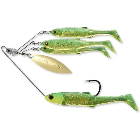 Retur ușor Spinnerbait LiveTarget BaitBall Spinner Rig, Large, Lime Chartreuse Gold, 14g