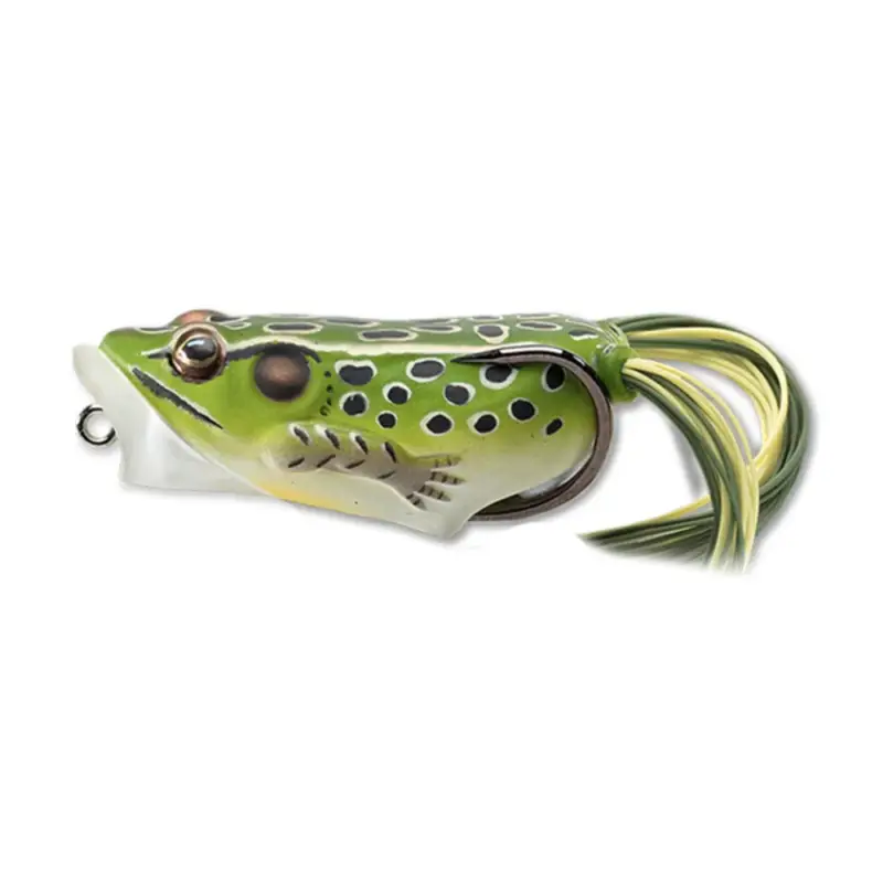 Vobler LiveTarget Hollow Body Frog Popper, Green Yellow, 6.5cm, 14g Plată sigură
