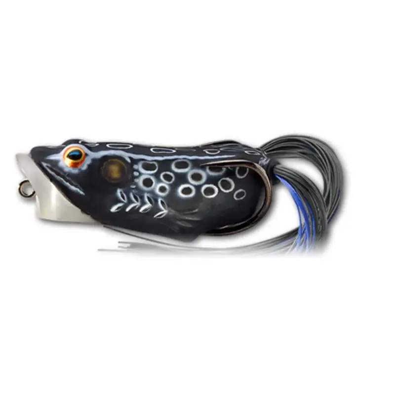 Vobler LiveTarget Hollow Body Frog Popper, Black Black, 5.5cm, 11g Transport gratuit