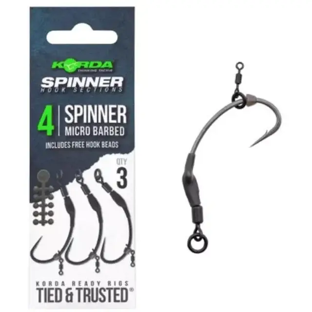Montura Korda Spinner Hook Sections, nr.4, 3buc Ofertă specială