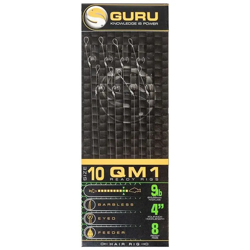 Montura Guru QM1 Standard Hair Rigs 4″, 8buc/plic Nu rata