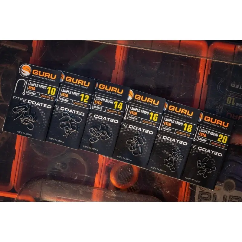 Carlige Guru Super MWG Eyed Barbed, 10buc/plic Lichidare de stoc