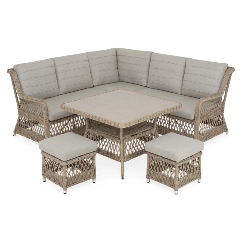Plată securizată COSETTE Set mobilier terasă/gădină, colțar, masă, 2 taburete