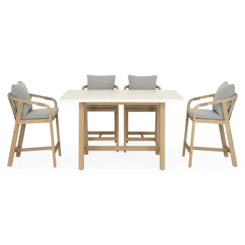 ASHEN Set mobilier terasă/gădină, masă și 4 scaune bar Popular