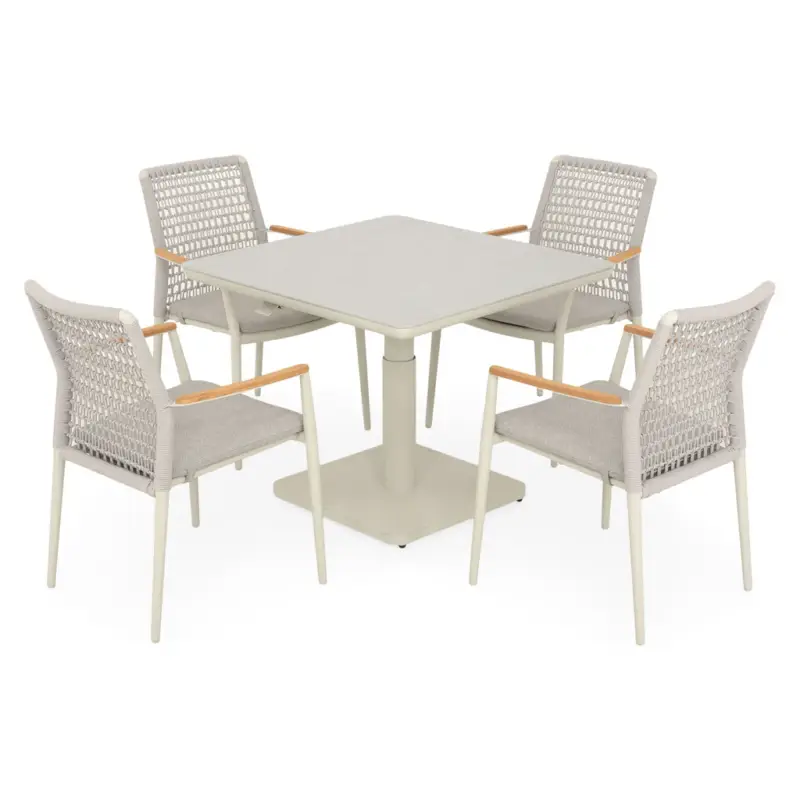 Livrare gratuită SALERNO Set mobilier terasă/grădină, 4 scaune și masă