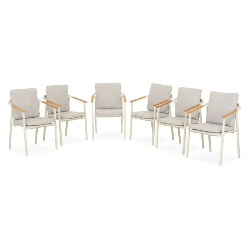 Preferatul clienților SALLY Set mobilier terasă/grădină, 6 scaune suprapozabile