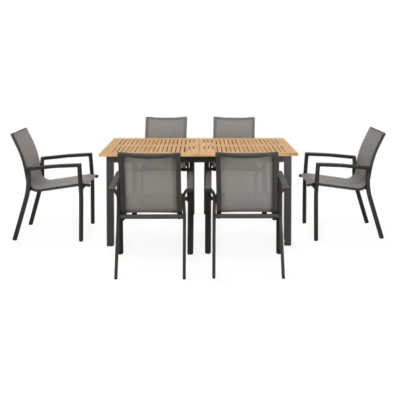 MARCUS/SILVIE Set mobilier terasă/grădină, 6 scaune și masă extensibilă Cel mai vândut