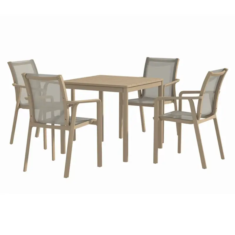 MARTA Set mobilier terasă/grădină, 4 scaune și masă Doar azi