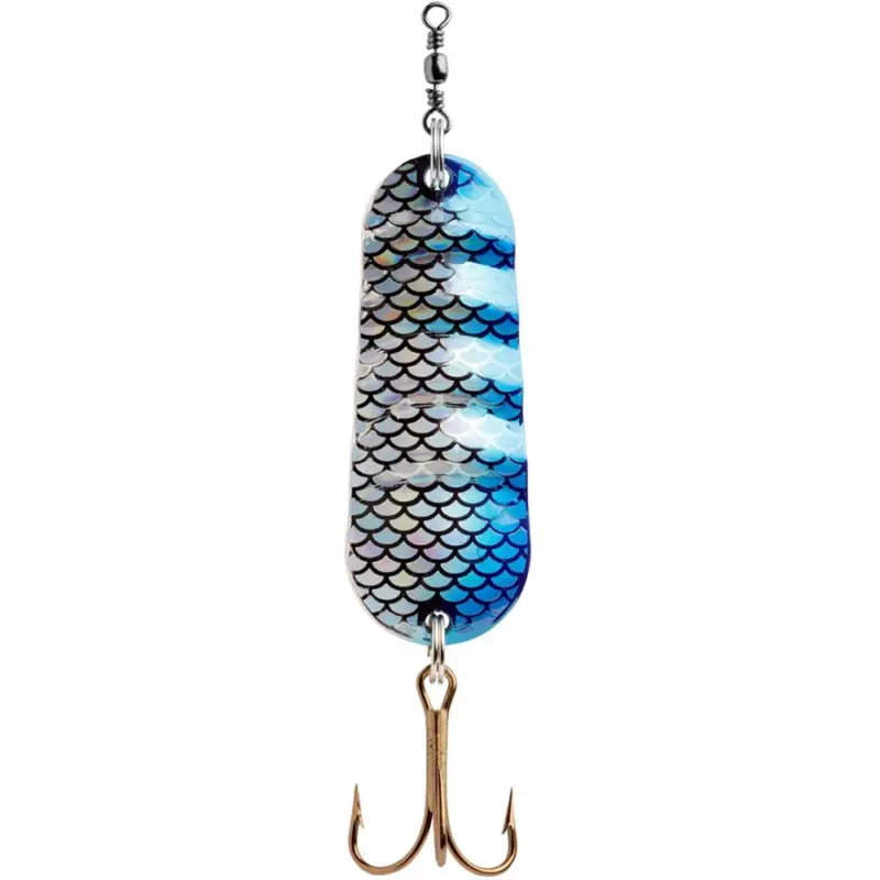 Plată securizată Lingurita Abu Garcia Atom, Silver Blue Flash, 7.5cm, 20g