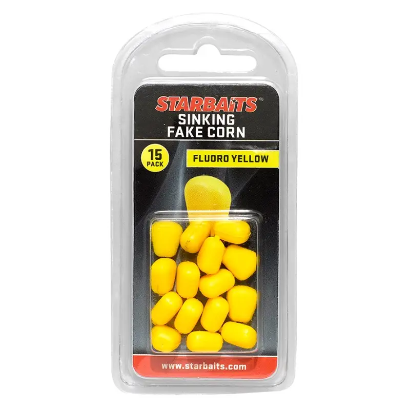 Porumb Artificial Starbaits Sinking Fake Corn, Fluoro Yellow, 15buc/plic Disponibil imediat