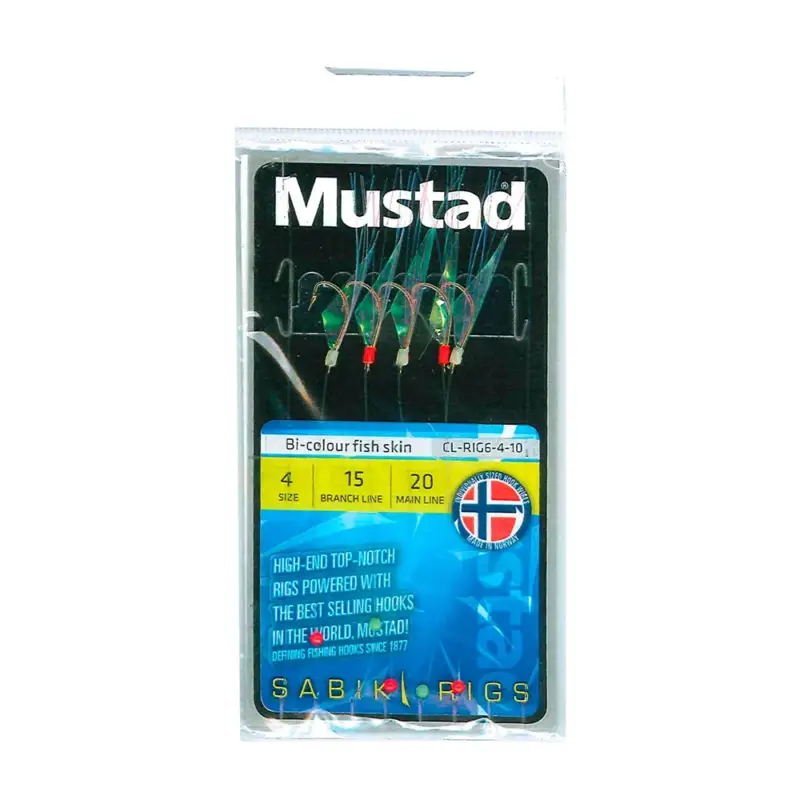 Livrare gratuită Taparina Mustad Bi-Colour Fish Skin Sabiki, nr.6, 5buc