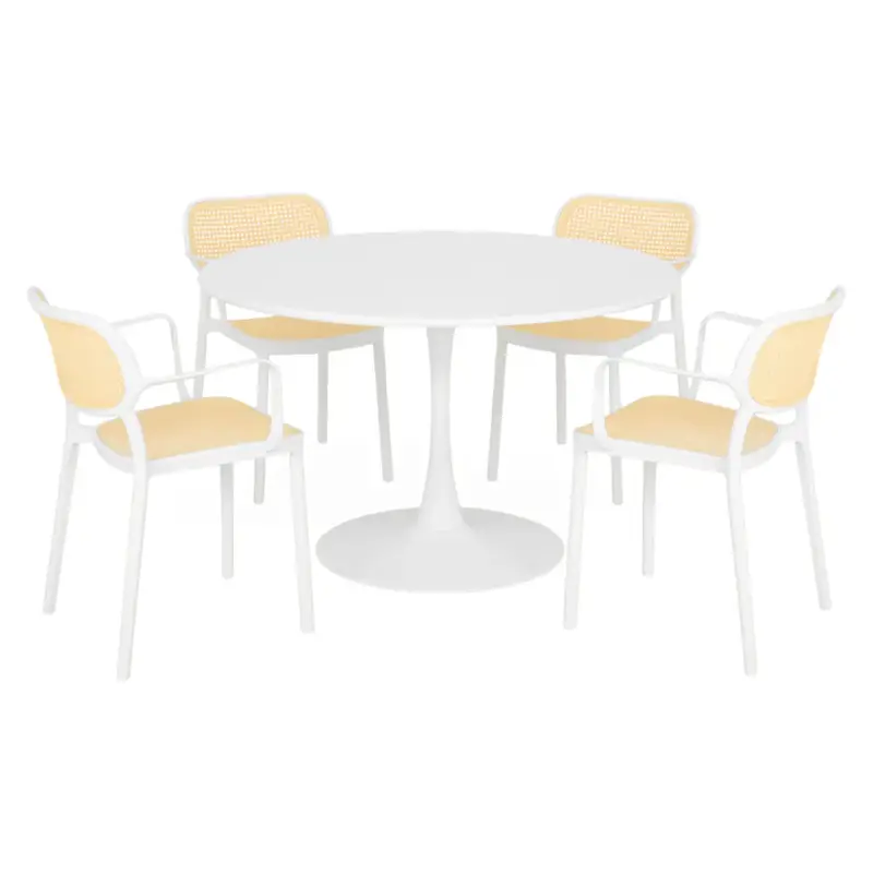 Premium PLEZURO/ALIVIO Set mobilier terasă/grădină, 4 scaune și masă