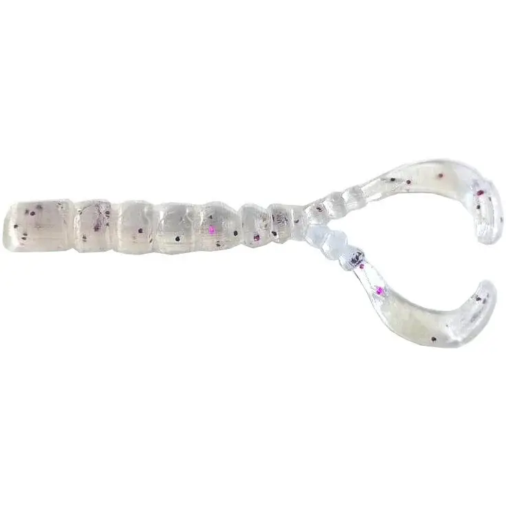 Plată sigură Twister Mustad Aji Finess Chiki Crawl Tail, Clear Purple Glitter, 4.3cm, 12buc