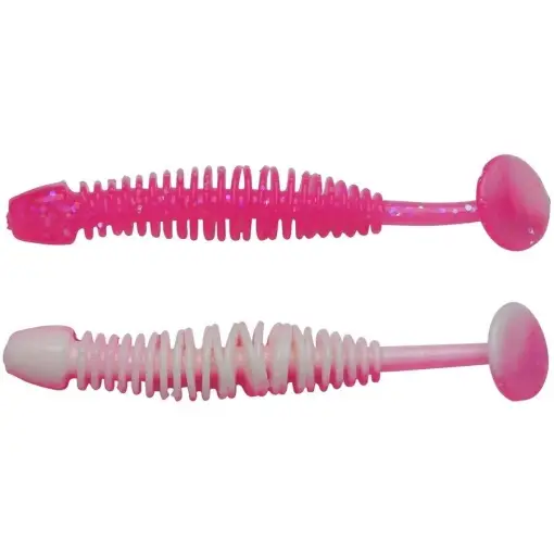Promoție Grub Berkley PowerBait Power Leech, Pink/White, 5 cm, 12 buc/plic