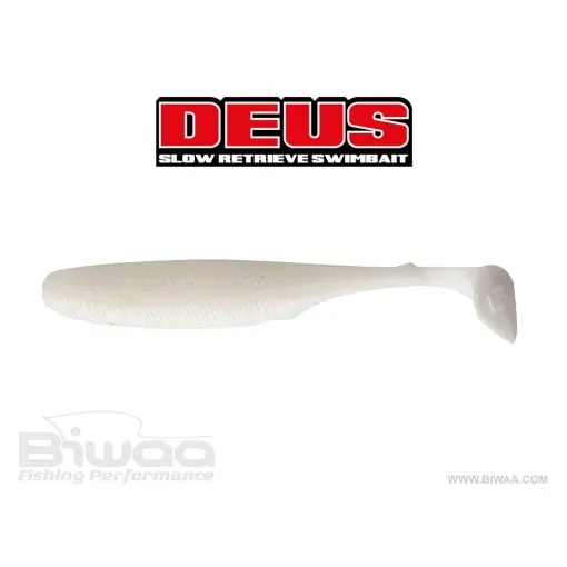 Shad Biwaa Deus, 008 Pearl White, 15cm, 5buc/plic Super ofertă