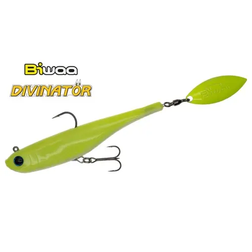 Spinnertail Biwaa Divinator Junior, UV Green, 14cm, 22g Cel mai bun preț