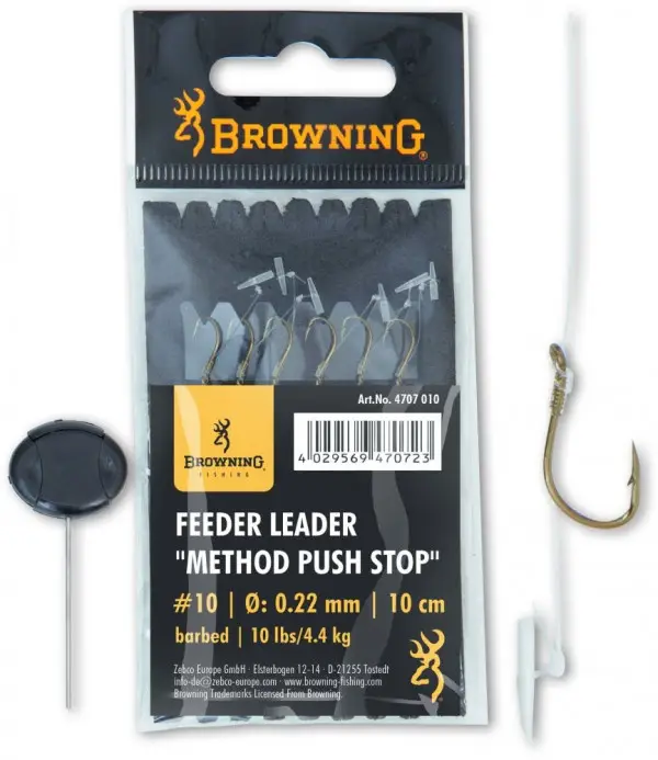 Super ofertă Carlige Legate Browning No.12 10cm 0.20mm Feeder Leader Method Push Stop