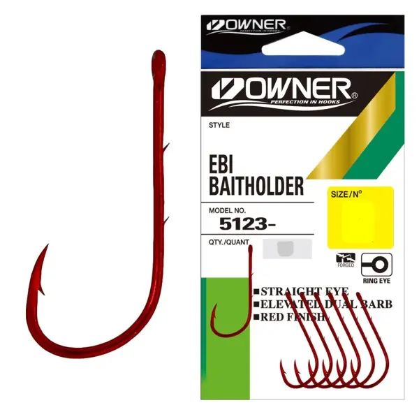 Plată securizată Carlig Owner 5123-073 No.4 Rosu Ebi Baitholder Hook