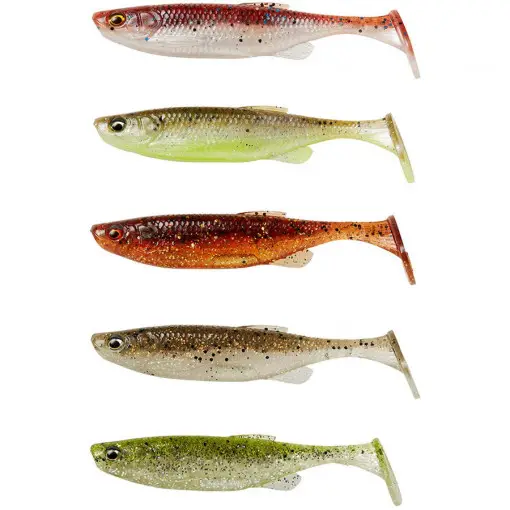 Promoție Shad Savage Gear Fat Minnow T-Tail, Clearwater Mix, 13cm, 5buc/plic