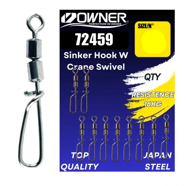 Reducere extra Vartej Agrafa Owner Amaz 72459 No.16 12.4kg Sinker Hook W Crane 10buc