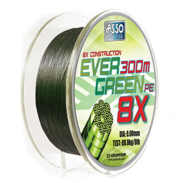 Fir Asso Evergreen PE 8X 0.41mm 30.70kg 130m Verde Ofertă exclusivă
