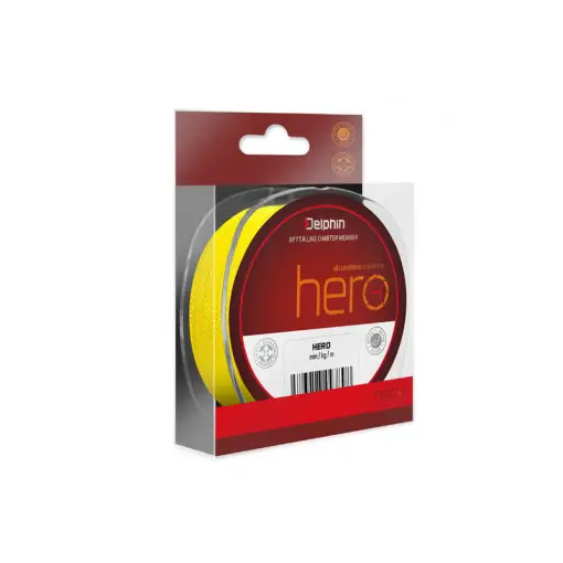 Ofertă limitată Fir Textil Delphin HERO 4, Galben Fluo, 1000m