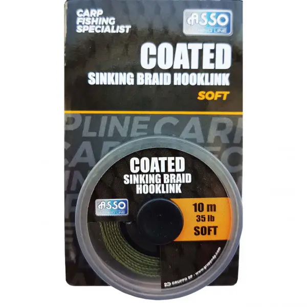 Fir Asso Coated Soft Sinking Braid Hooklink 45Lb 10m Verde Reducere specială