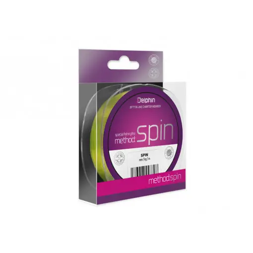 Fir Monofilament Delphin FIN Method SPIN Inflexibile, Galben Fluo, 150m Premium