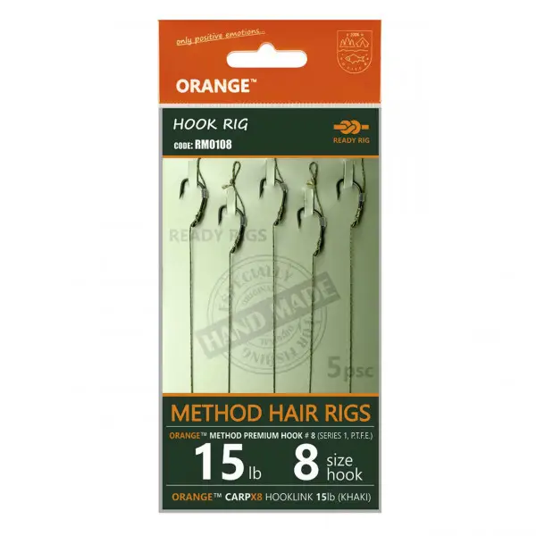 Rig Feeder Orange Series 1 No.8 15Lb Method Hair Rigs Popular
