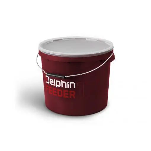 Retur ușor Galeata Rotunda Delphin Feeder pentru Nada + Capac, 17 Litri