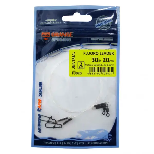 Struna Fluorocarbon Orange 7.7kg 20cm 0.40mm Fluoro Leader 2buc Preț mic