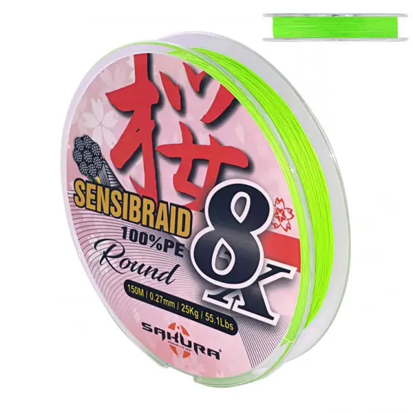 Fir Sakura Sensibraid 8X 0.18mm 15kg 150m Chartreuse Cumpără online