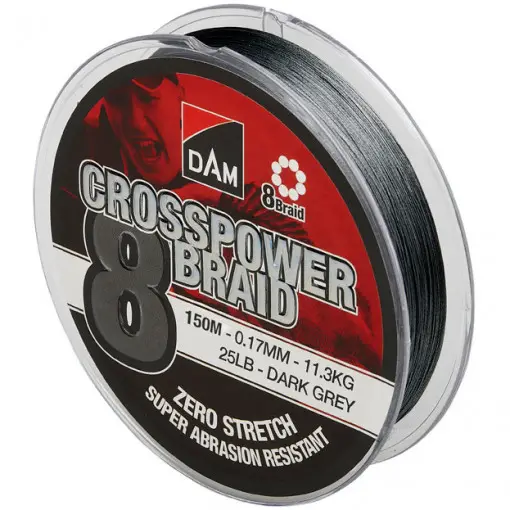 Nu rata Fir Textil Dam Crosspower 8X Dark Grey, 150m