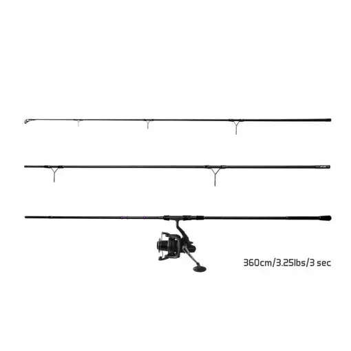 Ieftin Set pentru crap Delphin CORSAR 3.6m, Mulineta 8T, 3 tronsoane