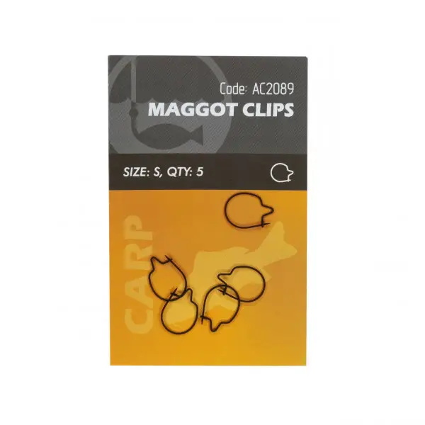 Plată securizată Clip Viermi Orange size S 1cm Maggot Clips 5buc