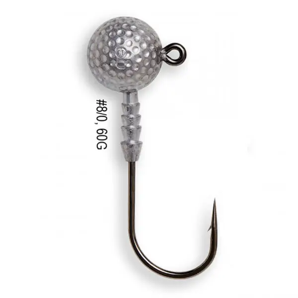 Plată securizată Jig Madcat Golf Ball No.8/0 60gr Jighead Natural Bulk